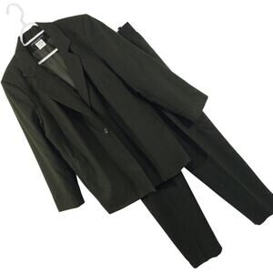 MORTON BERNARD! DEEP OLIVE GREEN 100% FINE WOOL 2PC JACKET & PANTS SUIT! SZ 16W
